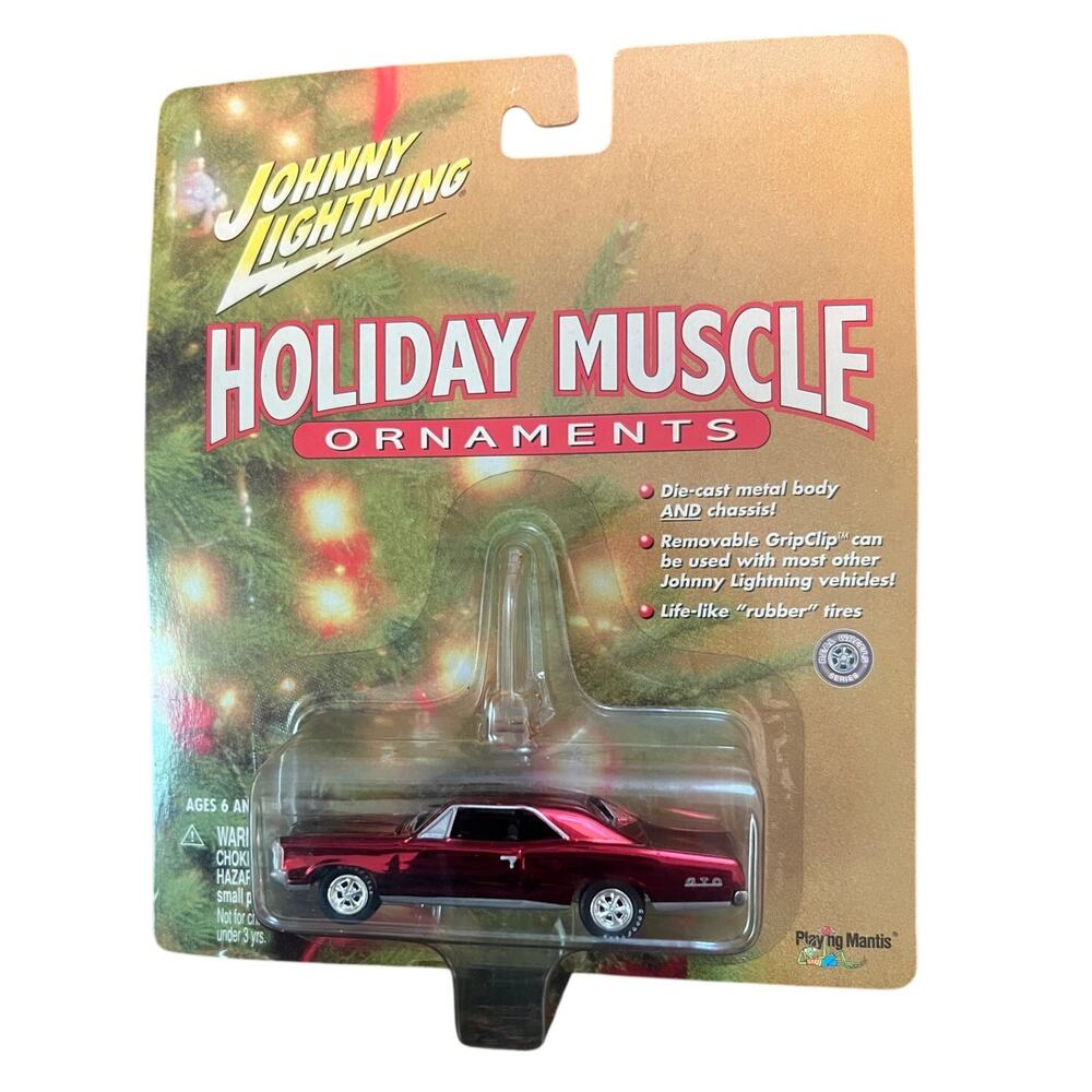 Johnny Lightning Holiday Muscle Ornament Red 1967 Pontiac GTO